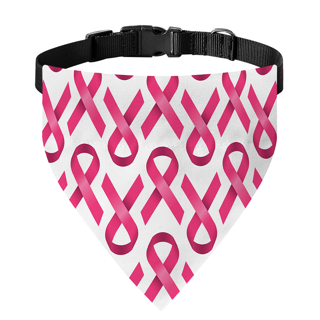 Pink And White Breast Cancer Print Over The Collar Dog Bandana