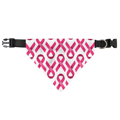 Pink And White Breast Cancer Print Over The Collar Dog Bandana
