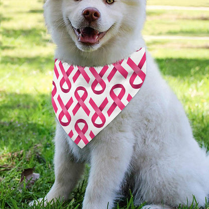 Pink And White Breast Cancer Print Over The Collar Dog Bandana