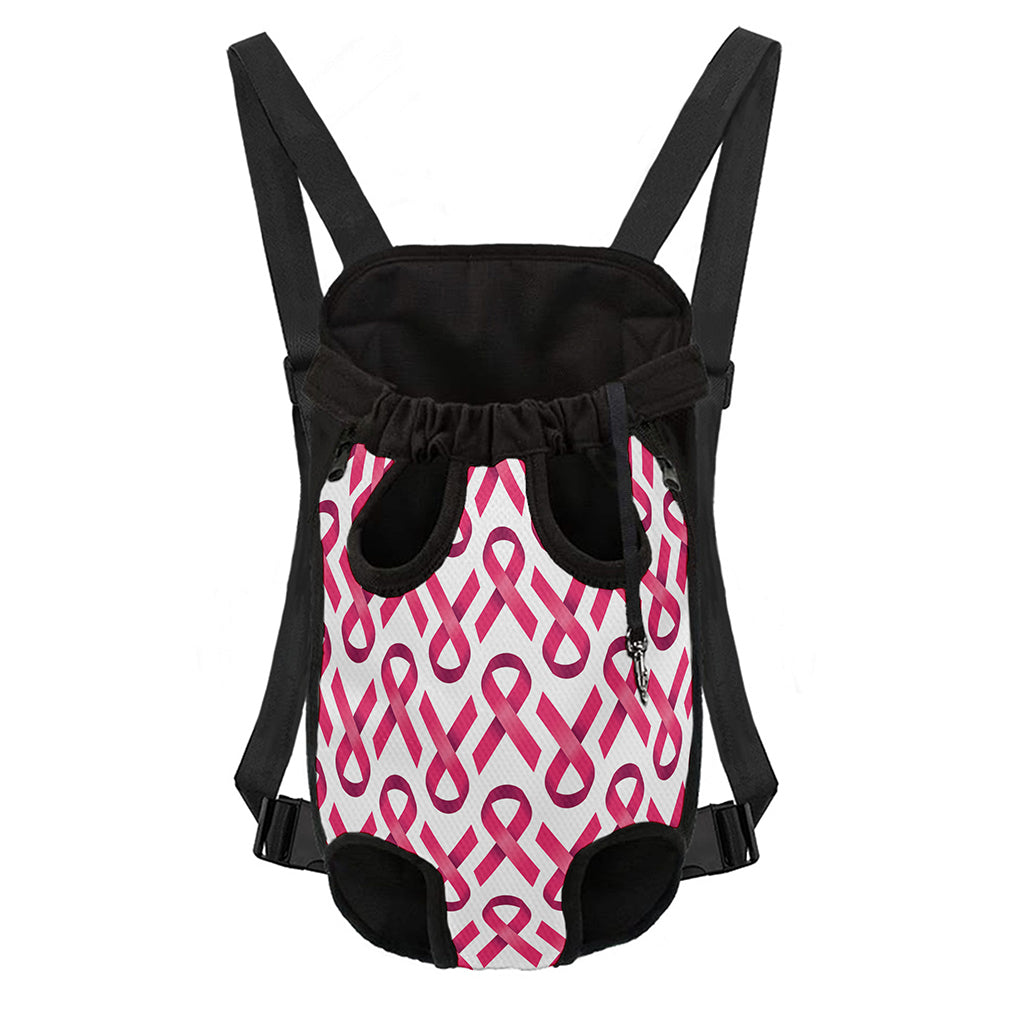 Pink And White Breast Cancer Print Pet Carrier Backpack