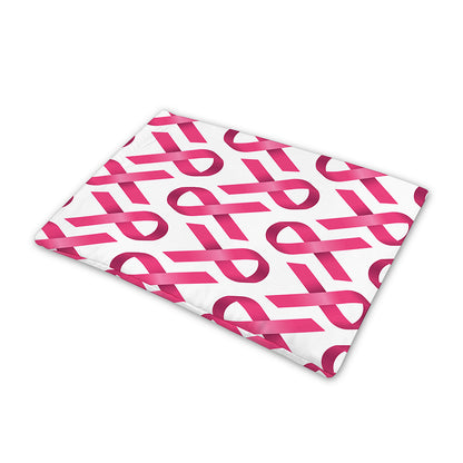 Pink And White Breast Cancer Print Pet Cooling Mat Cover