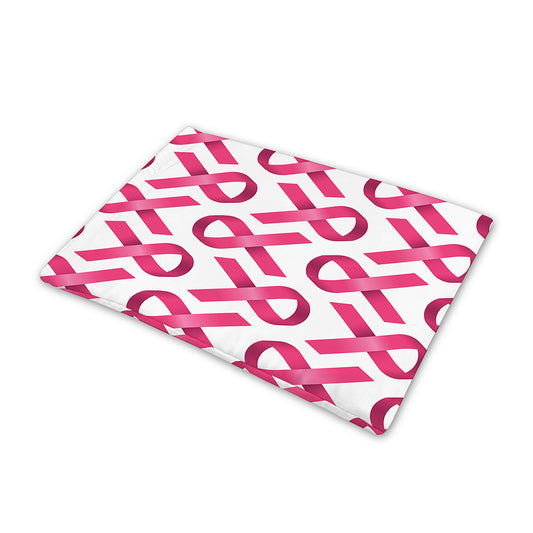 Pink And White Breast Cancer Print Pet Cooling Mat Cover