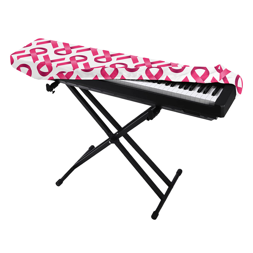 Pink And White Breast Cancer Print Piano Keyboard Cover