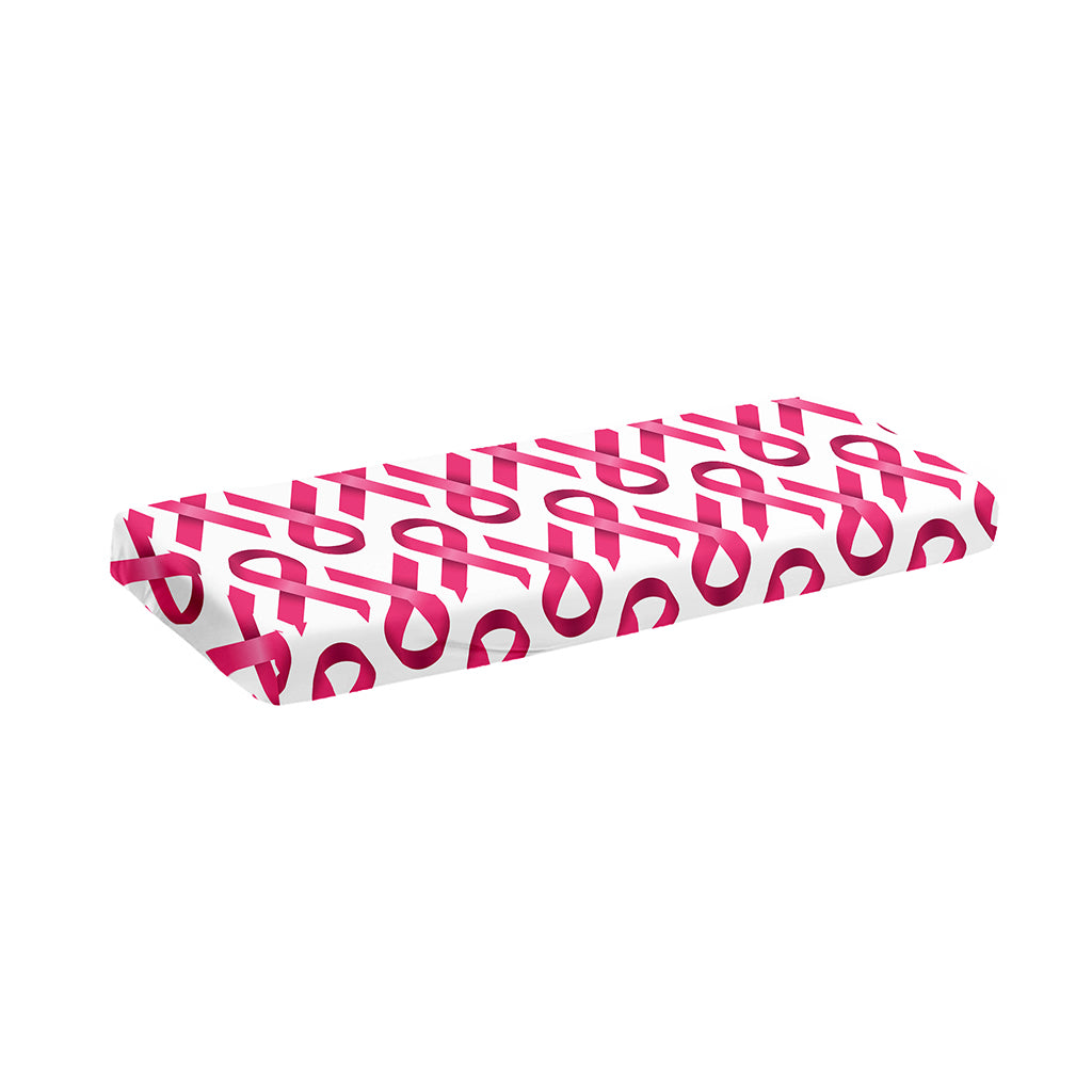 Pink And White Breast Cancer Print Piano Keyboard Cover