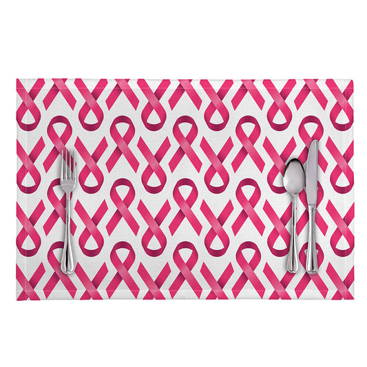 Pink And White Breast Cancer Print Placemat
