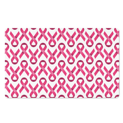 Pink And White Breast Cancer Print Polyester Doormat