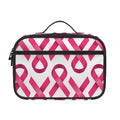 Pink And White Breast Cancer Print Portable Lunch Bag
