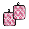 Pink And White Breast Cancer Print Pot Holders