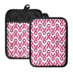 Pink And White Breast Cancer Print Pot Holders With Pocket