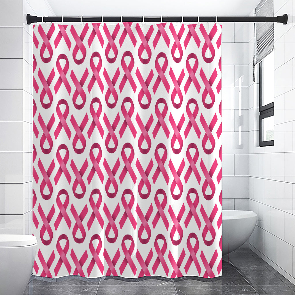 Pink And White Breast Cancer Print Premium Shower Curtain