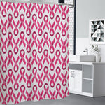 Pink And White Breast Cancer Print Premium Shower Curtain