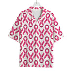 Pink And White Breast Cancer Print Rayon Hawaiian Shirt