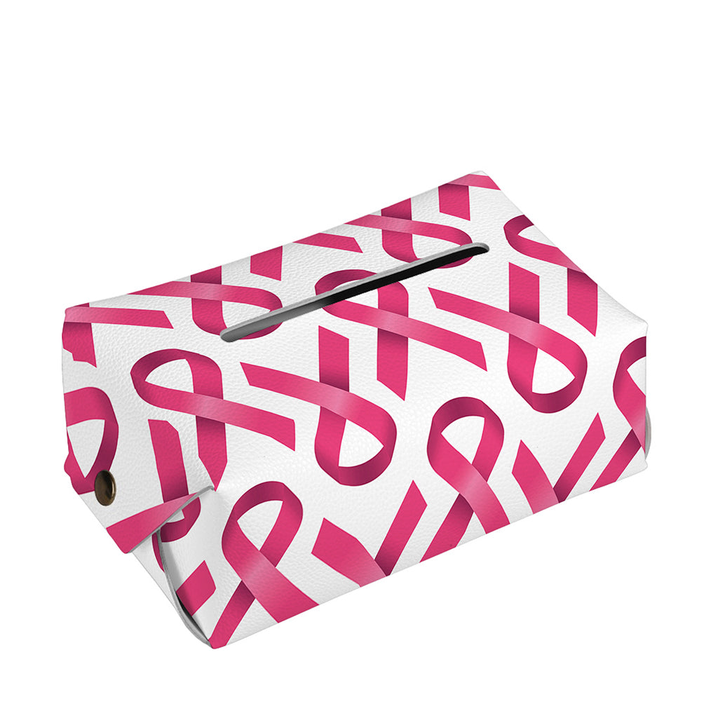 Pink And White Breast Cancer Print Rectangle Tissue Box Cover