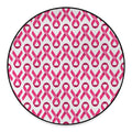 Pink And White Breast Cancer Print Round Floor Mat