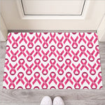 Pink And White Breast Cancer Print Rubber Doormat