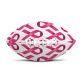 Pink And White Breast Cancer Print Rugby Ball