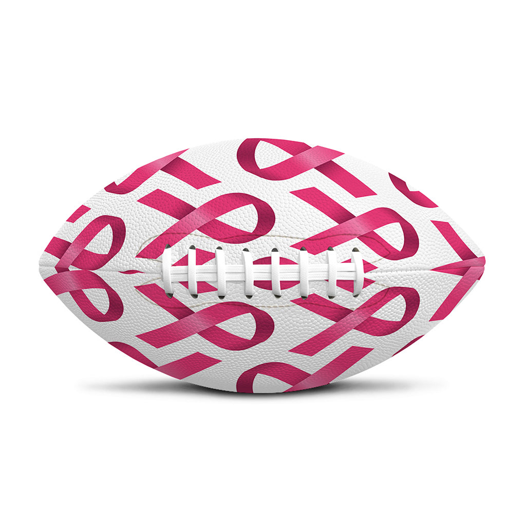 Pink And White Breast Cancer Print Rugby Ball