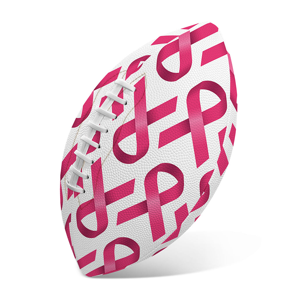 Pink And White Breast Cancer Print Rugby Ball