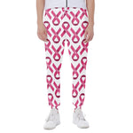 Pink And White Breast Cancer Print Scuba Joggers