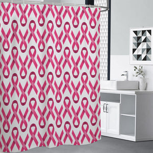 Pink And White Breast Cancer Print Shower Curtain