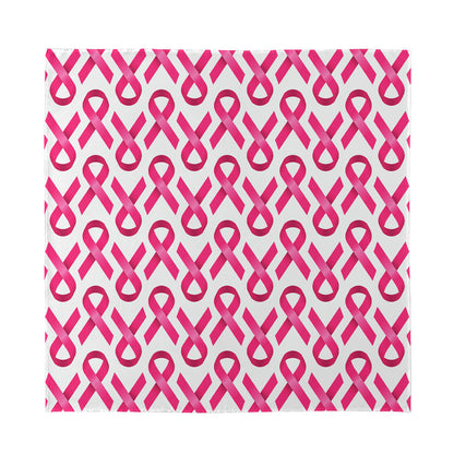 Pink And White Breast Cancer Print Silk Bandana