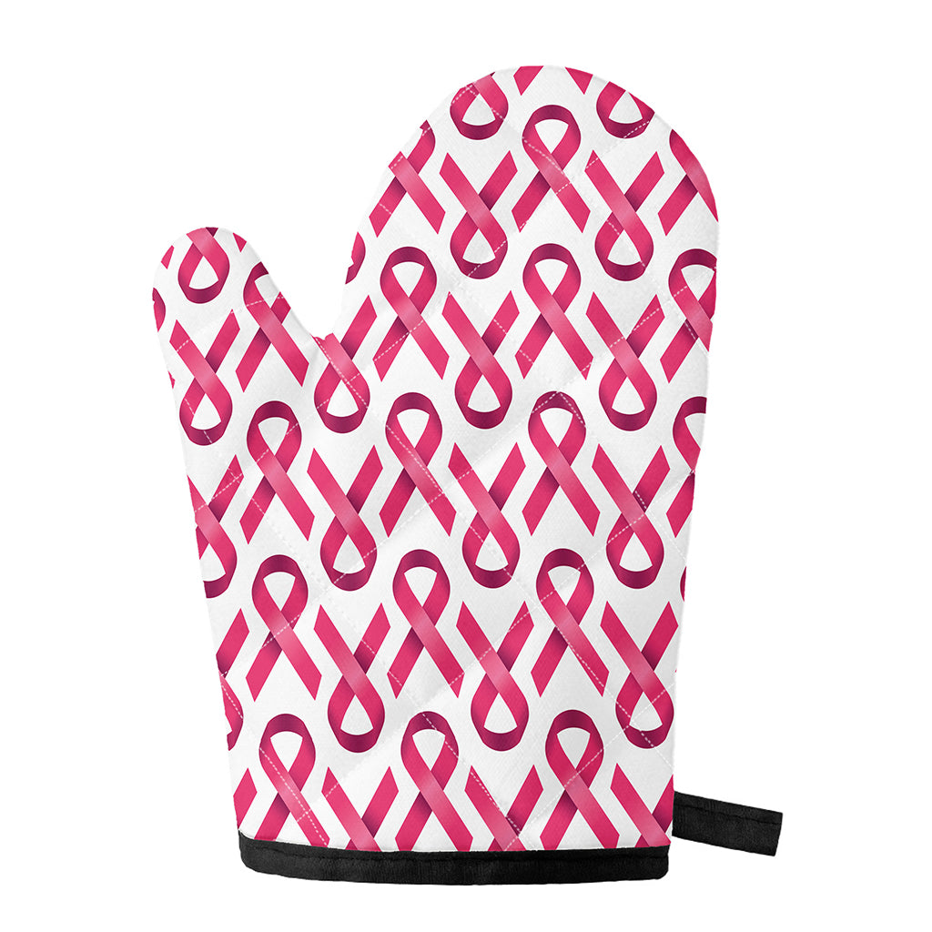 Pink And White Breast Cancer Print Single Oven Mitt