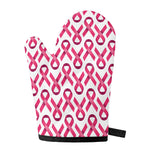 Pink And White Breast Cancer Print Single Oven Mitt