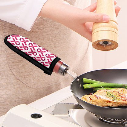 Pink And White Breast Cancer Print Skillet Handle Cover