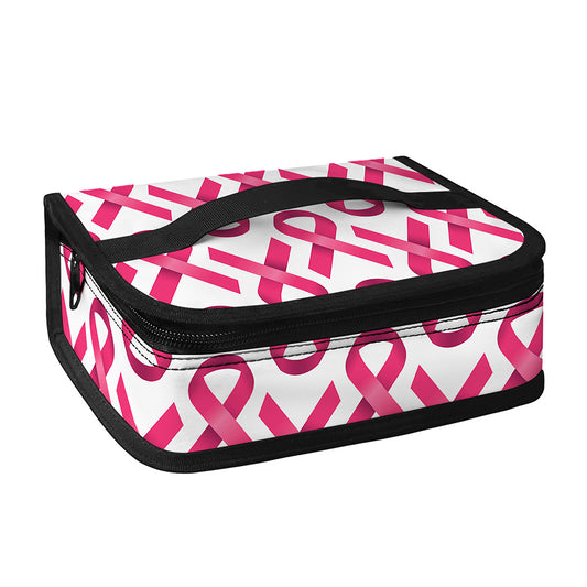Pink And White Breast Cancer Print Small Lunch Bag