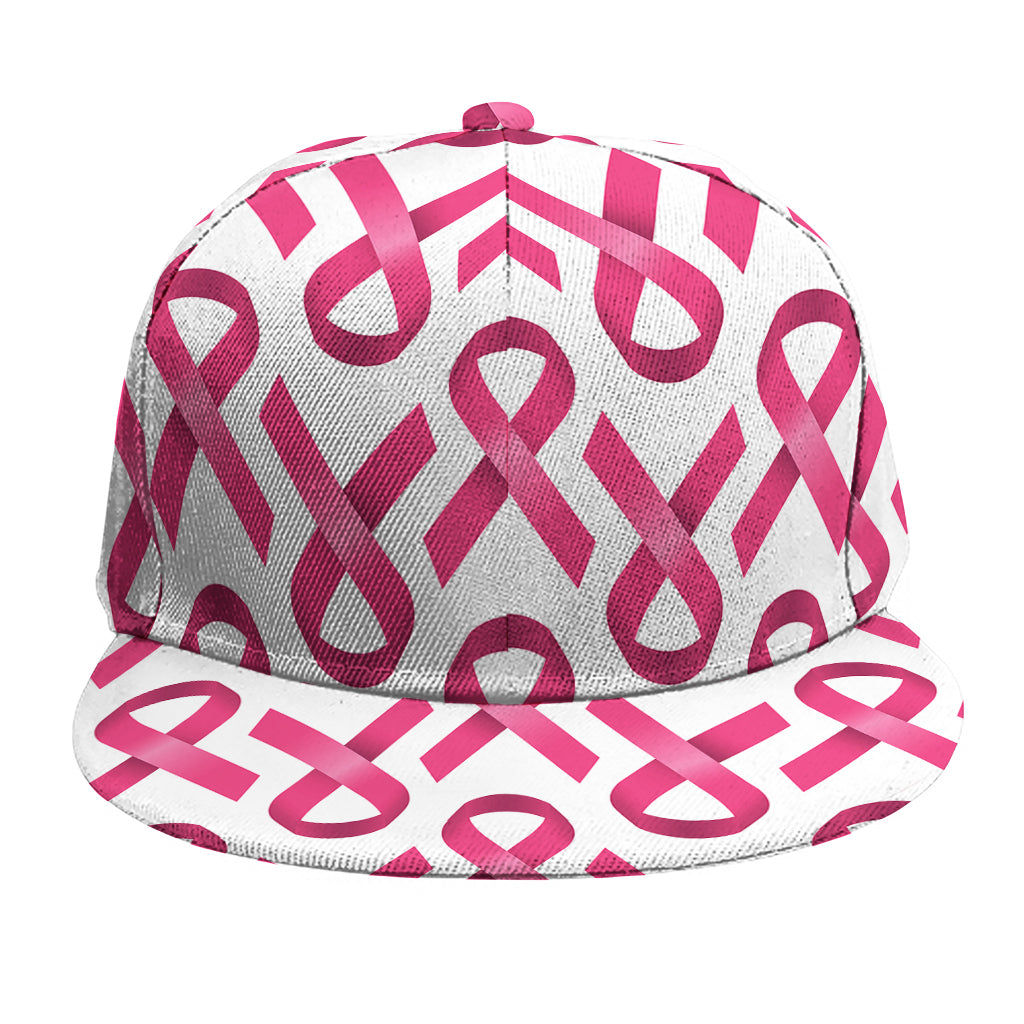 Pink And White Breast Cancer Print Snapback Cap