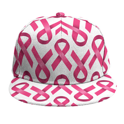 Pink And White Breast Cancer Print Snapback Cap