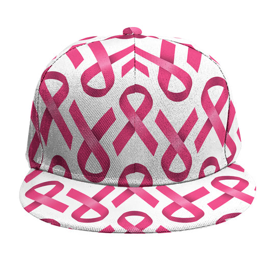 Pink And White Breast Cancer Print Snapback Cap