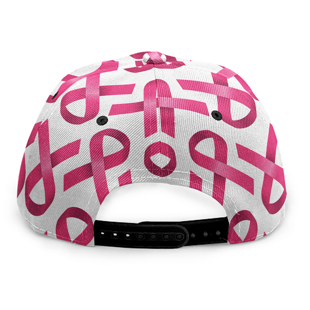 Pink And White Breast Cancer Print Snapback Cap