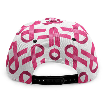 Pink And White Breast Cancer Print Snapback Cap