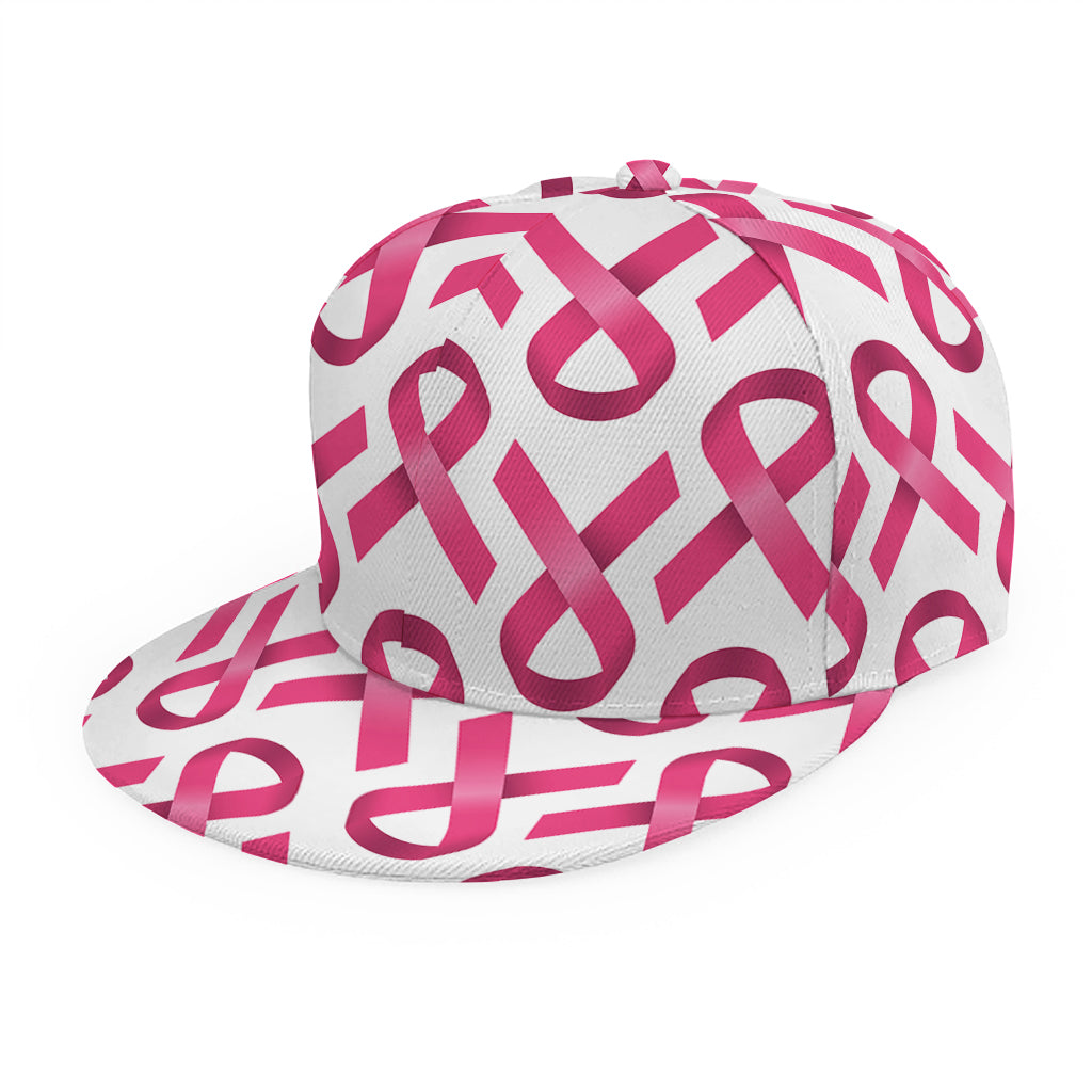 Pink And White Breast Cancer Print Snapback Cap