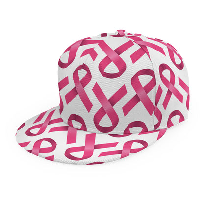 Pink And White Breast Cancer Print Snapback Cap