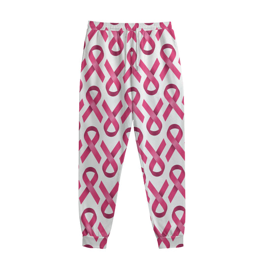 Pink And White Breast Cancer Print Sweatpants