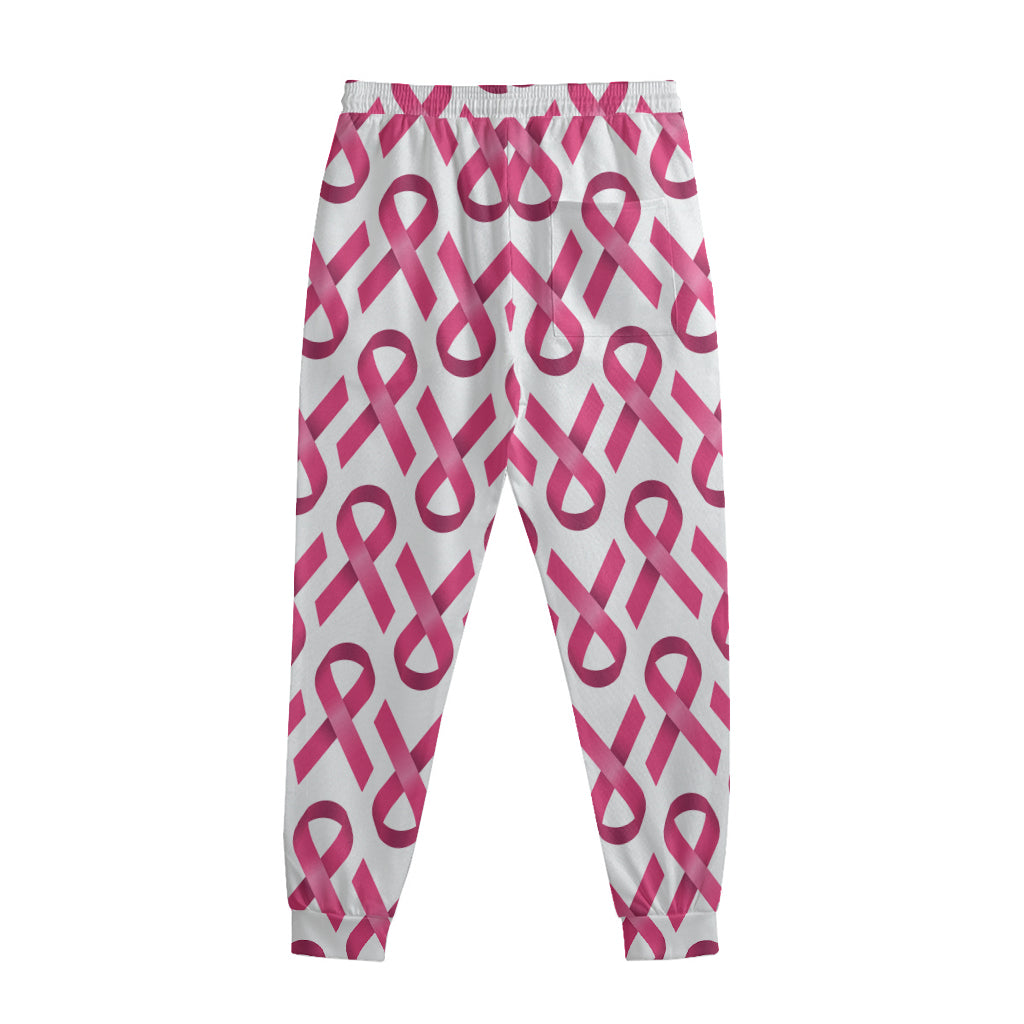 Pink And White Breast Cancer Print Sweatpants