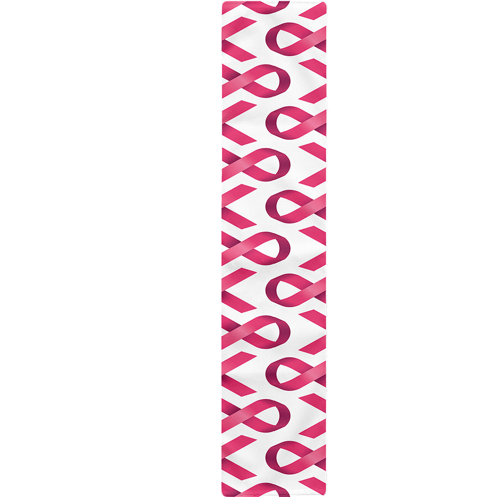 Pink And White Breast Cancer Print Table Runner