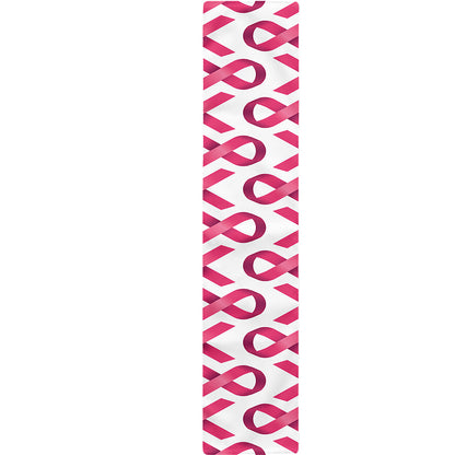 Pink And White Breast Cancer Print Table Runner