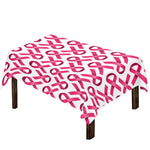 Pink And White Breast Cancer Print Tablecloth