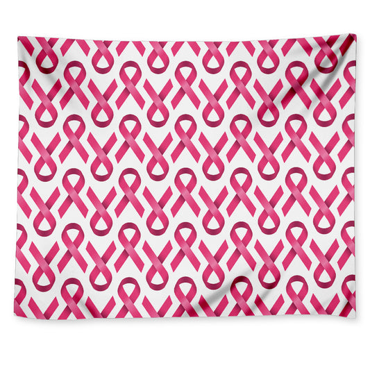 Pink And White Breast Cancer Print Tapestry