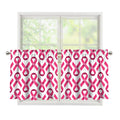 Pink And White Breast Cancer Print Tier Curtains
