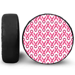 Pink And White Breast Cancer Print Tire Cover