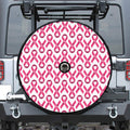 Pink And White Breast Cancer Print Tire Cover With Camera Hole