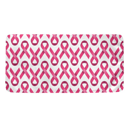 Pink And White Breast Cancer Print Towel