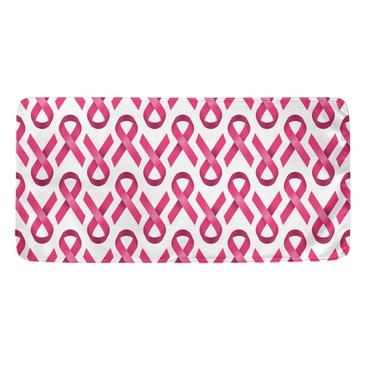 Pink And White Breast Cancer Print Towel