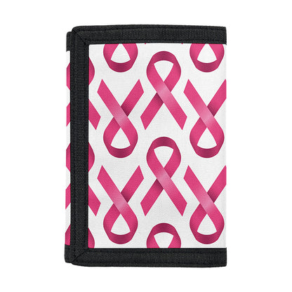 Pink And White Breast Cancer Print Trifold Wallet