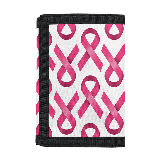 Pink And White Breast Cancer Print Trifold Wallet