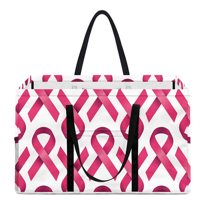 Pink And White Breast Cancer Print Utility Tote Bag